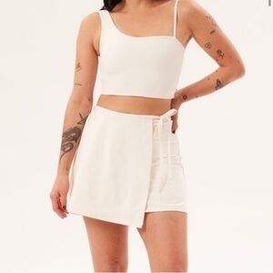 Girlfriend Collective Weekend Wrap Skort in Ivory